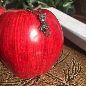 Diamond cat necklace